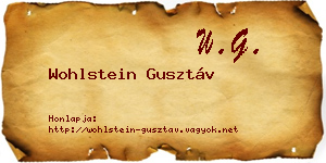 Wohlstein Gusztáv névjegykártya