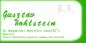 gusztav wohlstein business card